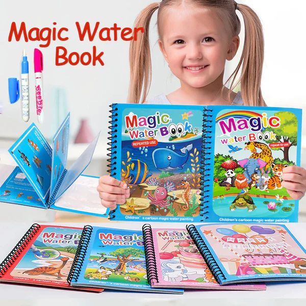 Magic Water Coloring Book for Kids – Reusable Aqua Doodle Activity Set