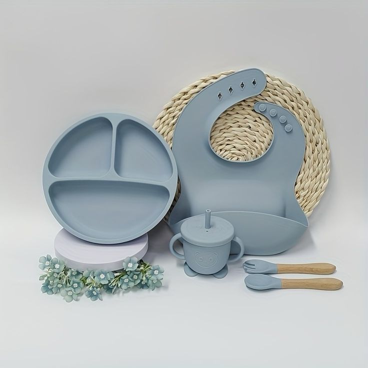 8 Pcs Silicone Baby Feeding & Weaning Set