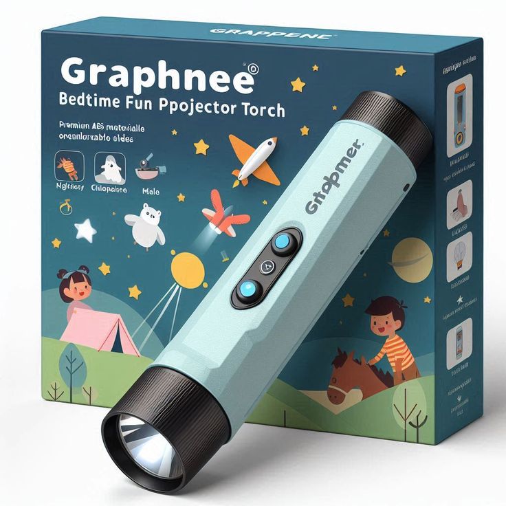 Kids Animal Story Projection Torch – Rotating Cartoon Image Projector Light