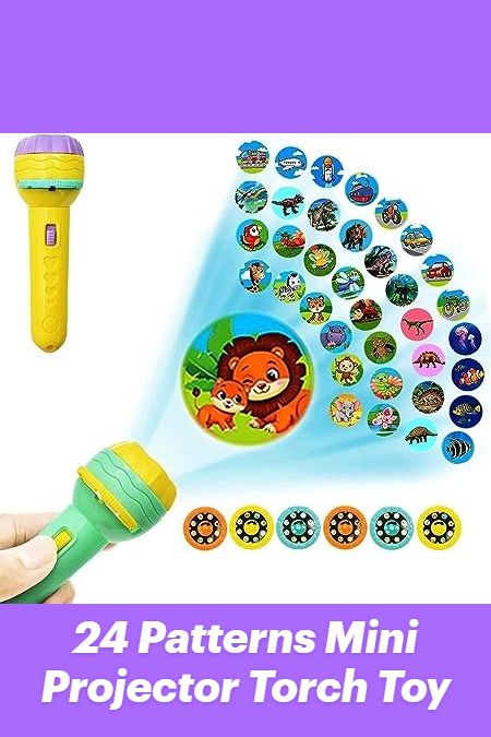 Kids Animal Story Projection Torch – Rotating Cartoon Image Projector Light