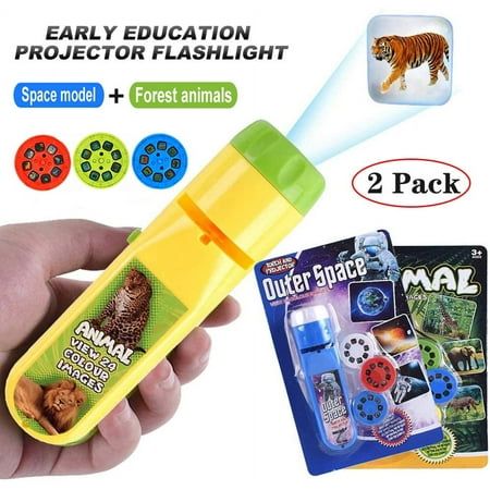 Kids Animal Story Projection Torch – Rotating Cartoon Image Projector Light