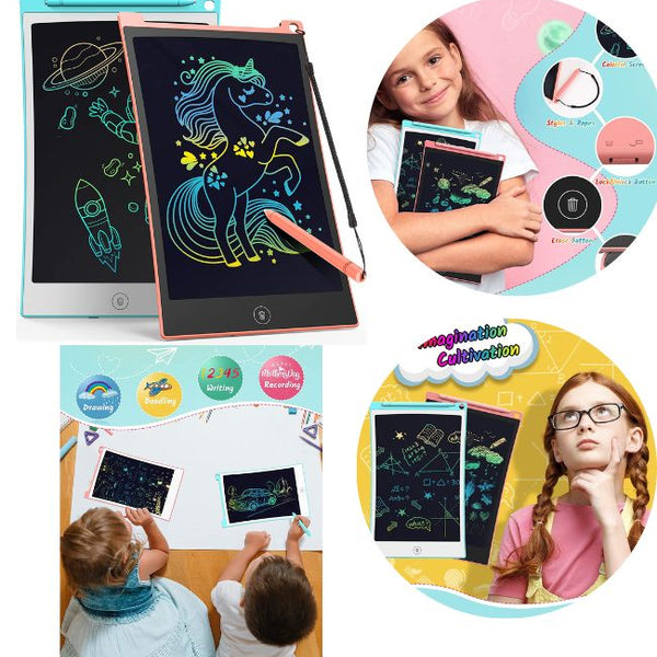 LCD Kids Digital Writing & Drawing Pad – Colorful Reusable E-Slate Board