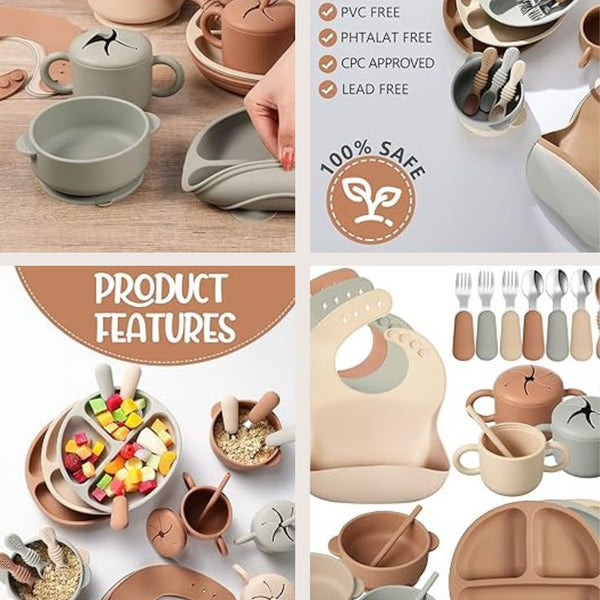 8 Pcs Silicone Baby Feeding & Weaning Set