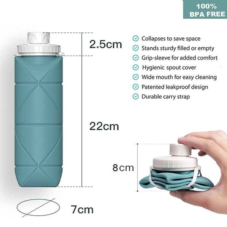 Collapsible Silicone Water Bottle – Portable & Foldable 600ml Travel Bottle"