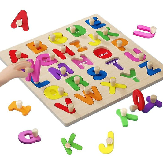 Wooden Alphabet, Numbers & Shapes Learning Puzzle Set